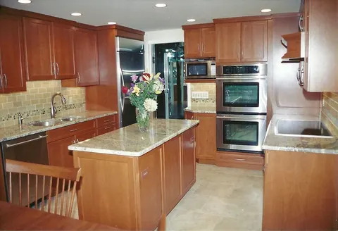 Kitchen floor and backsplash