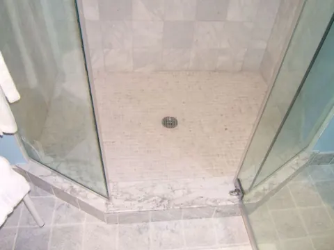 Shower with mosaic floor